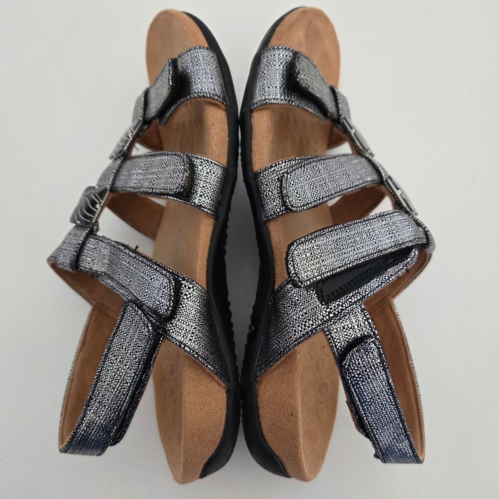 Vionic Amber Metallic Silver Adjustable Backstrap… - image 4